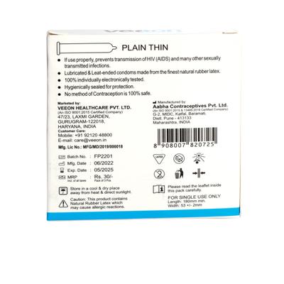 Veeon Play Safe Ultra Thin Condom 3's - Plain/Flavoured Condoms