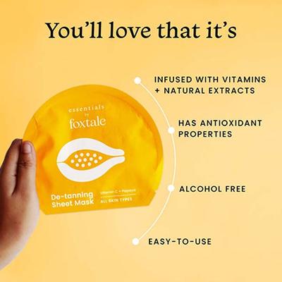 Foxtale Essentials Tan Removal Sheet Mask with Vitamin C and Papaya 26 gm - Sheet Masks