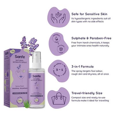 Sanfe Natural Intimate Spray - Lavendar & Tea Tree 50 ml - Intimate Care