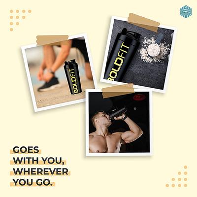 Boldfit Steel Shaker Bottle -Black 1's - Workout Essentials