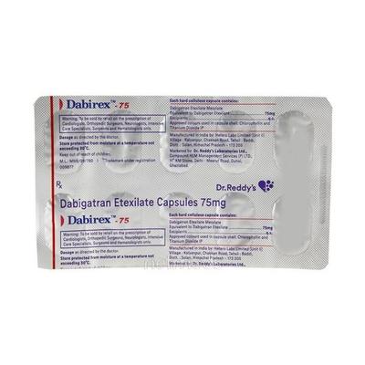 Dabirex 75mg Capsule 10'S - Blood Clot-Ant