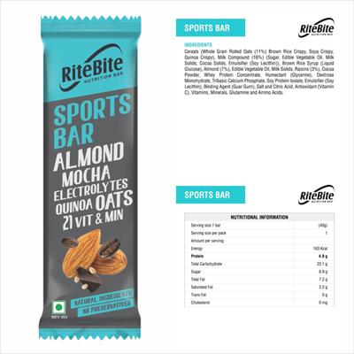 RiteBite Nutrition Assorted Bar - Choco Delite, Yogurt Berry, Peanut Butter, Fruits & Seeds, Nuts & Seeds, Sports Bar (Pack of 10) - Nutritional Bars