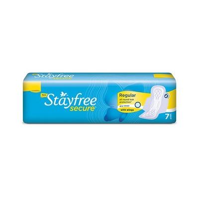 Stayfree Secure Wings Sanitary Napkins (Regular) 7's - Sanitary Napkins