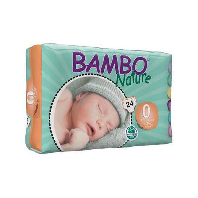 Bambo Nature Tape Diapers with Wetness Indicator - Premature (0) 24's - Diapers & Wipes