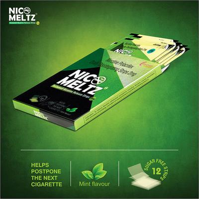 Inventz Nicomeltz Instamelt Nicotine Release Strips - Mint Flavour 2mg (Pack of 12 x 7's) - Nicotine Gums/Lozenges