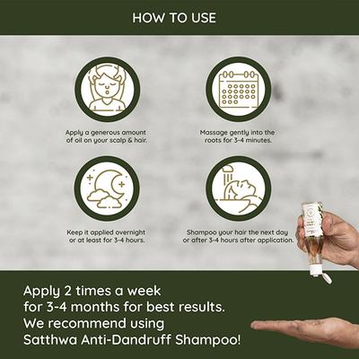 Satthwa Anti-Dandruff Hair Oil - Coconut & Essential Oils 100 ml - Hair Oils