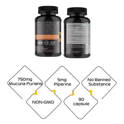 Vitaminhaat Mucuna Pruriens 750 mg Capsule 90's - Herbal Dietary Supplement