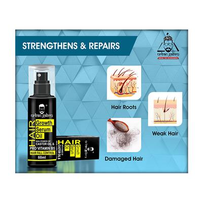 Urban Gabru Hair Growth Serum Oil - Power of Castor Oil & Pro Vitamin B5 60 ml - Hair Serums