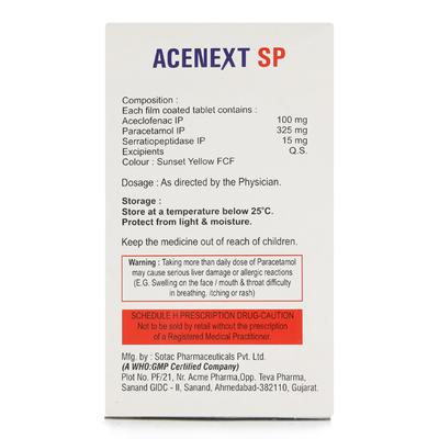 Acenext SP Tablet 10'S - Pain relief-Nsa