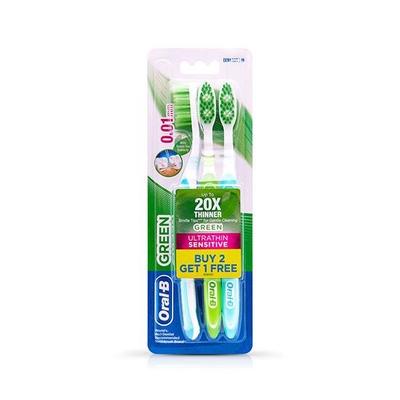 Oral B Ultrathin Sensitive Extra Soft Toothbrush (Buy 2 Get 1) - Green - Toothbrushes