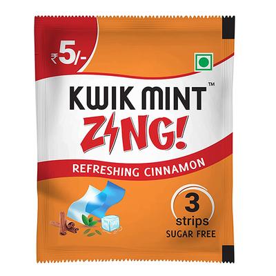 Kwikmint Zing Strips Sugar Free - Refreshing Cinnamon (Pack of 40 x 3's) - Nicotine Gums/Lozenges