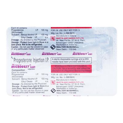 Microgest 100mg Injection 1ml - Hormonal Therapy-Oes