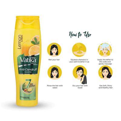 Dabur Vatika Anti Dandruff Shampoo - Lemon & Methi 340 ml - Shampoos