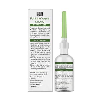 SheNeed Feminine Vaginal Douche-Fresh Scent- With Ph-3.5. Daily Vaginal Cleansing And Protection From UTI, Fungus & Yeast 133 ml - Intimate Care