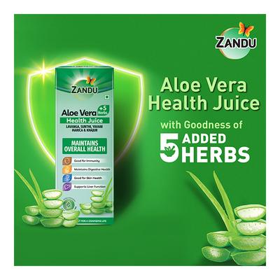 Zandu Aloe Vera + 5 Herbs Health Juice 500 ml - Ayurvedic Juices
