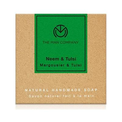 The Man Company Anti-Acne Face & Body Exfoliating Soap Bar - Neem & Tulsi 125 gm - Soaps