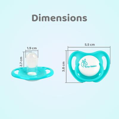 R for Rabbit Baby Apple Pacifier Ultra Light Soft Silicone Nipple for Kids of 3 Months- Blue 1's - Pacifiers & Teethers
