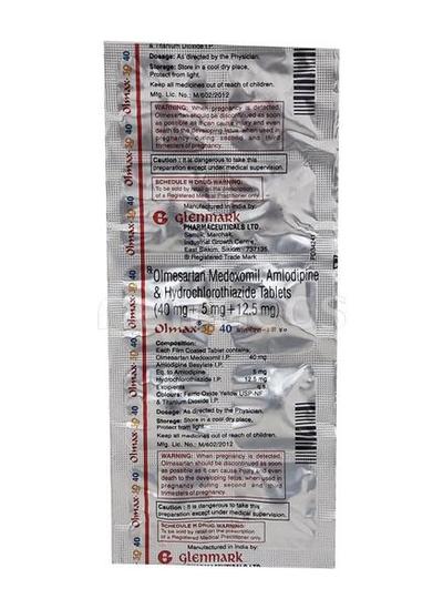 Olmax 3D 40mg Tablet 10'S - Hypertension-Ang