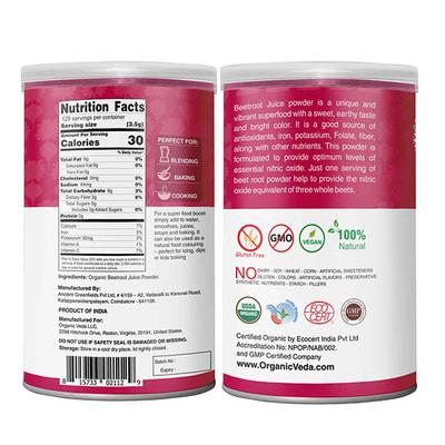 Organic Veda Beet Root Juice Powder 454 gm - Pure Herbs
