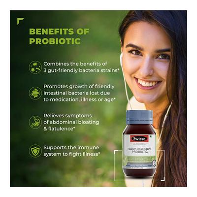 Swisse Men's Health (Multivitamin Tablet 60's, Wild Fish Oil Capsule 60's, Daily Digestive Probiotic Capsule 30's) Combo Pack - Multi-Vitamins