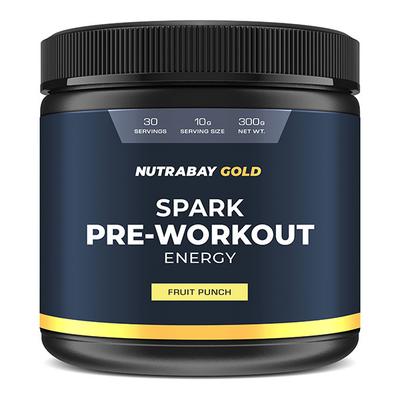 Nutrabay Gold Spark Pre-Workout Energy Powder - Fruit Punch 250 gm - Workout Essentials