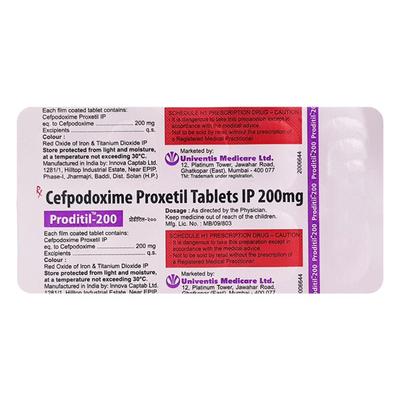 PRODITIL 200mg Tablet 10's - Bacterial Infections-Cep