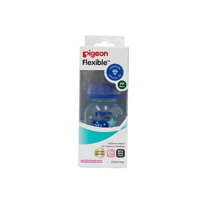 Pigeon Peristaltic Clear Nursing Bottle Rpp for Boy - Blue 120 ml - Feeding & Nursing