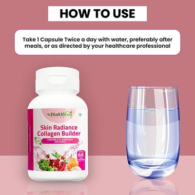 Health Veda Skin Radiance Collagen Builder 800 mg Veg Capsule 60's - Multi-Vitamins