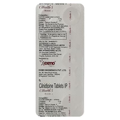 CILFORTH 5 Tablet 10's - Hypertension-Cal