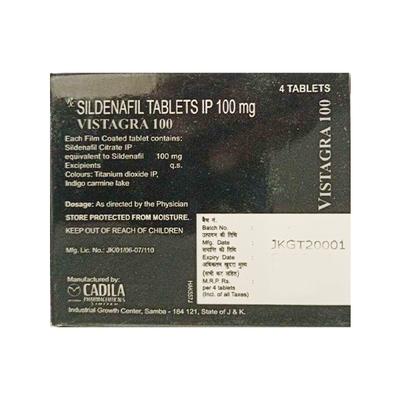 Vistagra 100mg Tablet 4'S - Impotence/Erectile Dysfunction (Ed)