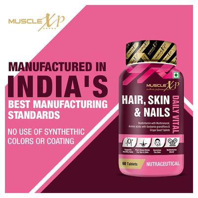 MuscleXP Daily Vital Hair, Skin & Nails Tablet 60's - Hair & Skin