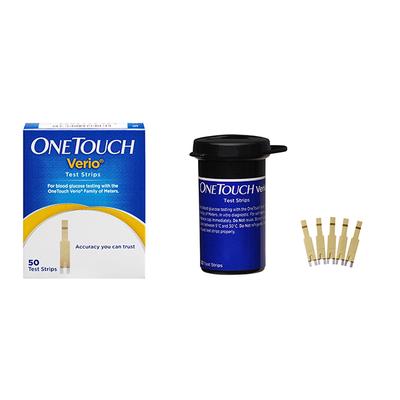 OneTouch Verio Test Strip 50's + OneTouch Delica Plus Lancet (Pack of 2 x 25's) - Blood Glucose Monitors/Strips