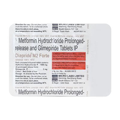 Diapride M2 Forte Tablet 10'S - Diabetes-Ant