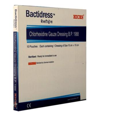 Hicks Bactidress Chlorhexidine Gauze Dressing B.P. (10 cm x 10 cm) 1's - Bandages & Dressings