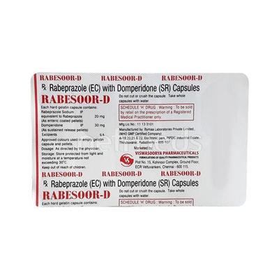 Rabesoor D Capsule 10'S - Ulcer/Reflux/Flatulence-Aaa