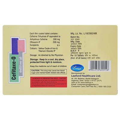 Cefitaxe O 200/200mg Tablet 10'S - Bacterial Infections-Cep