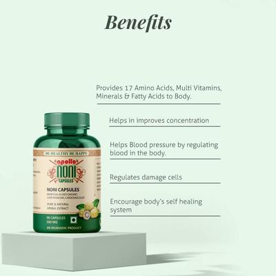 Apollo Noni 500 mg Capsule (Pack of 2 x 90's) - Speciality Medicines