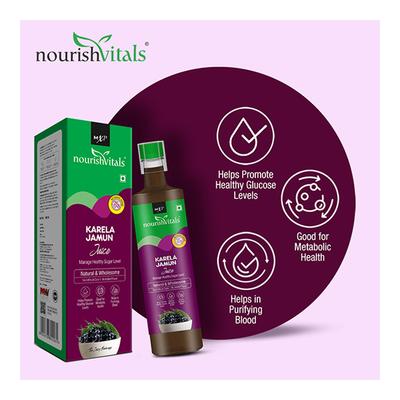 NourishVitals Karela Jamun Juice 500 ml - Ayurvedic Juices