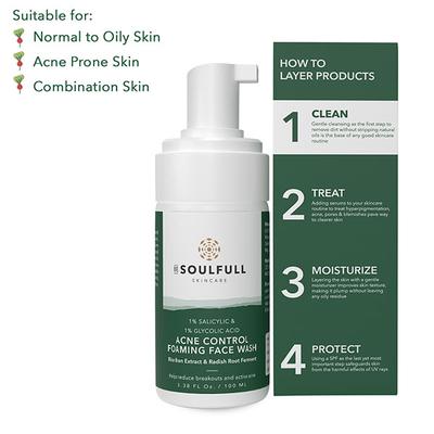 Be Soulfull Acne Control Foaming Face Wash 100 ml - Face Washes