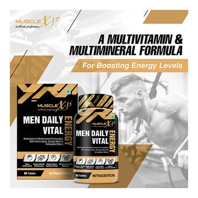 MuscleXP Men Daily Vital Sports Tablet (Pack of 3 x 60's) - Multi-Vitamins