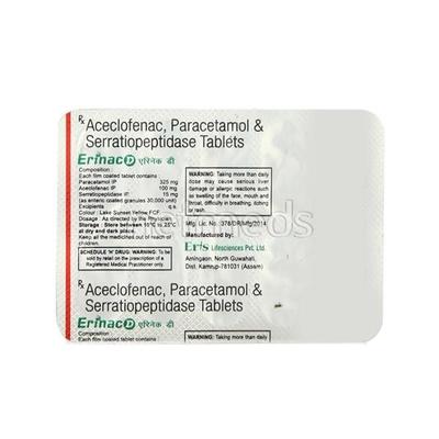 Erinac D Tablet 10'S - Pain relief-Nsa