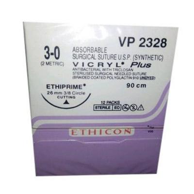 Johnson & Johnson Ethicon Vicryl Plus Absorbable Surgical Suture (3-0) (90 cm) (VP2328) 1's - Bandages & Dressings