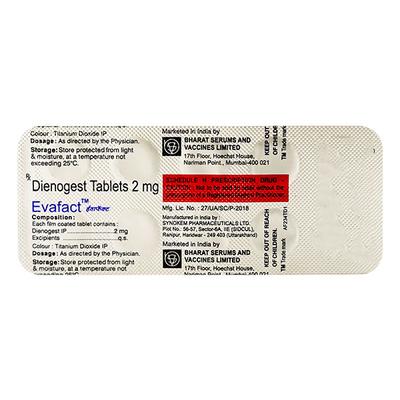 Evafact 2mg Tablet 10'S - Contraception-Ora