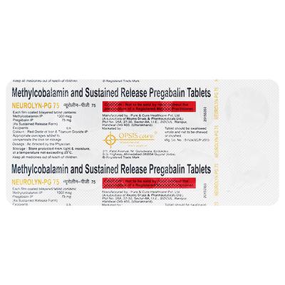 NEUROLYN PG 75 Tablet 10's - Neuropathic Pain-Dru