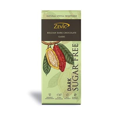 Zevic Dark Sugar Free Belgian Chocolate - Classic 40 gm - Nutritional Bars