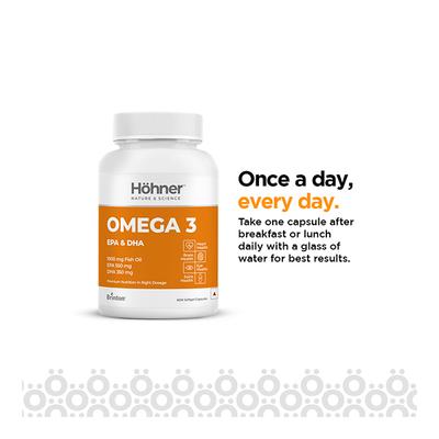 Hohner Omega 3 EPA & DHA Softgel Capsule 60's - Omega Fish Oil Fatty Acids