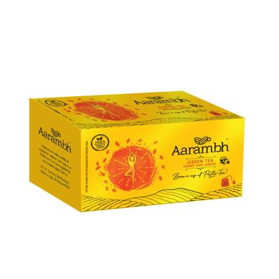 Aarambh Green Tea Bags - Honey and Lemon 25's - Green/Herbal Teas