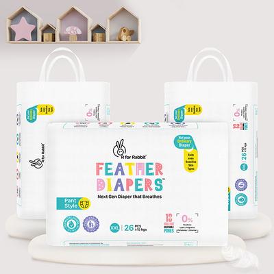 R for Rabbit Feather Baby Diaper Pant (XXL) (Pack of 3 x 26's) - Diapers & Wipes