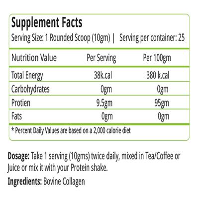 Natures Velvet Hydrolyzed Collagen Powder - Unflavoured 250 gm - Speciality Medicines