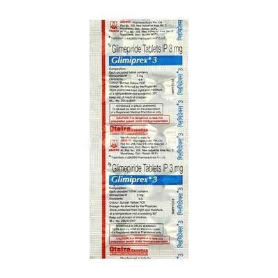 Glimiprex 3mg Tablet 10'S - Diabetes-Ant